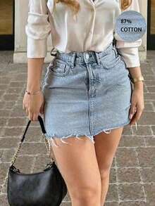 Chân váy denim ngắn kiểu vintage Y2K với gấu váy rách, chân váy ôm sát eo cao dáng chữ A hình trái tim dành cho nữ, thiết kế mùa hè, váy hè nữ, trang phục mùa hè nữ, chân váy denim, trang phục thường ngày. - Xanh và trắng - Xem 11