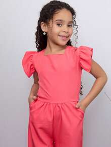 Stylish Long Jumpsuit For Children And Young People - Salmon - View 4