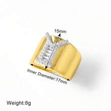 Chunky CZ Crystal 26 Letter Rings For Women Gold Silver Color Wide Rings Initial Jewelry Party Gifts