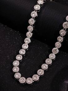 1 pieza Collar de Calle de Lujo, Único y con Estilo Punk, Adornado con Cristales Rhinestone para Hombre, Joyería de Calle para Uso Diario