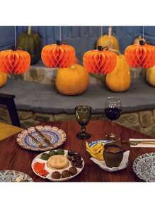 1PC Halloween Decorative Paper Pumpkin Honeycomb Ball Decorations Table Centerpieces 3D Paper Pumpkin Ornaments Pumpkin Witch Hat Honeycomb Ball Decorations Halloween Thanksgiving Party Birthday Wedding Home Party Supplies Autumn Harvest Season Decorative Pumpkin