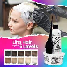 Flash Lightning Hair Bleach Kit - Bleach Powder + 30 Volume Developer - Hair Lightener For Dark Shades - Lifts Up To 5 Levels - Achieve Medium To Light Blonde - Vegan & Cruelty-Free (3 Pk) - Multicolor - View 6