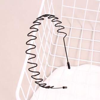 1pc/2pcs/3pcs Metal Hair Band For Men Headband Women Bands Unisex Black Wavy Spring Outdoor Sports Headbands Men's Hoop Clips Accessories Simple Elastic Non Slip Head Headwear