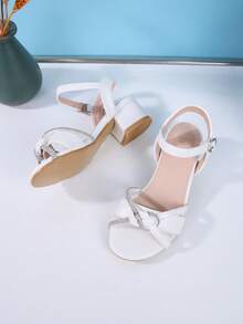 2026 Nuevas sandalias de tacón alto de moda, sandalias de tacón alto elegantes con adornos de cristal y punta redonda, adecuadas para adolescentes en primavera/verano, fiestas y vacaciones - Blanco - Ver 6
