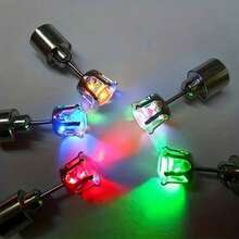 1 Pair Of 7 Color LED Flicker Color Changing Earrings - Stylish Party Accessory With Natural  And Stainless Steel Earrings!