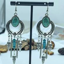 1 Paar Ohrringe im Vintage-Stil mit Türkis-Einlage, geeignet für den täglichen Gebrauch von Frauen