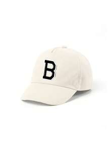 1pc Adjustable A-Z Letter Baby Baseball Cap, Suitable For Princess Girls Travel, Outdoor Activities And Daily Wear, Birthday Gift - Beige - View 6