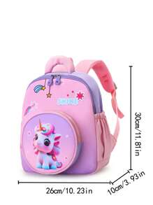 Lightweight Fashion Backpack With Cute Horse Design For Girls, Durable Back Support Shoulder Bag, Ideal For School, Summer New Arrival