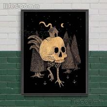 Baba Yaga Witch House Abstract Vintage Wall Art Canvas Painting Slavic Forest Witchcraft Cabin Art Poster Gift Optional Frame - Nhiều màu - Xem 40