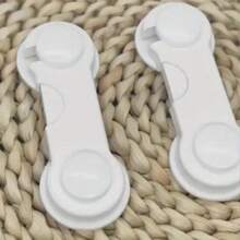 1/2/5/10pcs Premium White Cabinet Door Locks - Locks For Drawer, Cupboards, Fridge, Oven, Closet, Pantry - Adhesive, Easy Installation, Tamper-Proof, Durable Door Latch Locks, Locks For Cupboard