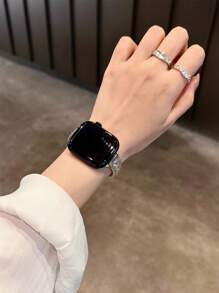 The New Diamond Bracelet Strap Is Compatible With Apple Watch Straps, Compatible With Apple Watch Straps 10/8/9/7/6/5/4/3/2/1 Series, And Compatible With Apple Watch Straps Ultra40mm 44 41 45 49 42 38mm Women's Fashion Bracelet Accessories. It Is Not Stuffy And Comfortable To Wear, Perfectly Fitting The Wrist