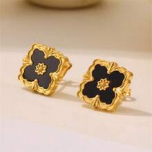 Conjunto de joyas de pulsera, collar y pendientes con flores, estilo accesorio de palacio de rombos, de estilo europeo y estadounidense