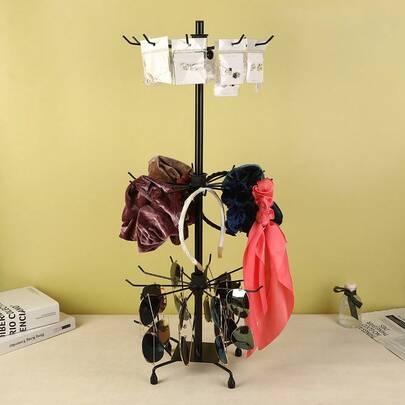 1个72厘米高袜子展示架，可旋转落地式，适用于围巾、帽子、手套、口罩、口红、配饰、房间装饰