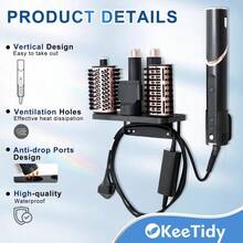 Wall Mount Holder Compatible With Shark FlexStyle HD430 HD435 HD440BK, Hair Dryer Stand, Wall Mounted Organizer For Storage Attachments, Rack With Cord Hanger For Accessories Curlers Brushes - 輕質 ABS - 查看 4