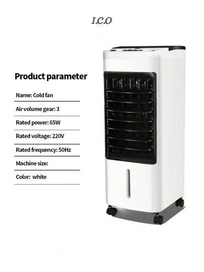 Enfriador de Aire, Aire Acondicionado Portátil CHICO, 40cm de alto, con 6L de Tanque de Agua, 4 hieleras y 3 Velocidades, Enfriador Evaporativo para Oficina, Hogar, Dormitorio