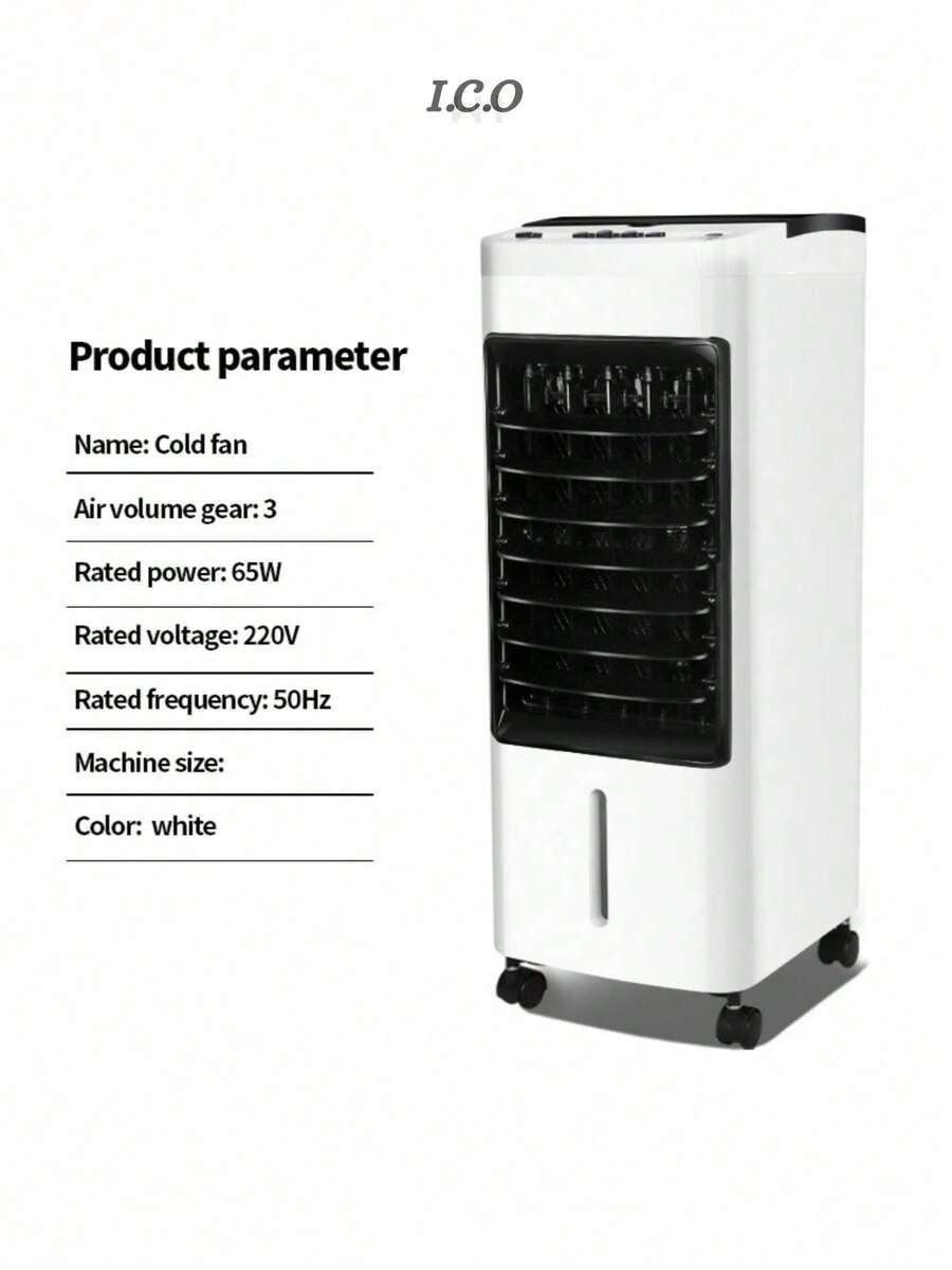 Enfriador de Aire, Aire Acondicionado Portátil CHICO, 40cm de alto, con 6L de Tanque de Agua, 4 hieleras y 3 Velocidades, Enfriador Evaporativo para Oficina, Hogar, Dormitorio - Blanco - Ver 1