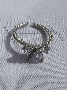 1 pieza Anillo ajustable con lazo lindo, anillo vegano liso minimalista, anillo de moda, anillo personalizado con estrella de mar bohemio