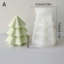 1 pieza Molde de vela de árbol de Navidad Muñeco de nieve DIY Jabón hecho a mano Yeso Resina para decoración de fiestas navideñas, regalos hechos a mano creativos, decoraciones navideñas, pijamas navideños, regalos navideños, decoración navideña