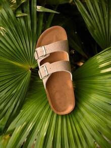 Tropiscape Fashion Buckle Flat Slippers Holiday Style Summer Men's And Women's Beach Buckle Outdoor Leisure Slippers Vacay Vibes Vacation Relax Beach Autumn Winter Gifts