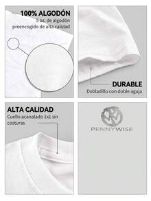 Camiseta Hombre Rock Estampado Vintage Banda Pennywise 220g Algodón Grueso - Blanco - Ver 5