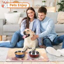 1 pezzo Tappetino per ciotola per animali da compagnia, assorbente per cibo di cani e gatti, tappetino impermeabile e anti-perdite per animali domestici, senza macchie e facile da pulire, adatto per contenitori di acqua per animali domestici, accessori per animali domestici, tappetino per pasti per animali domestici adatto per animali che fanno sporco e caos