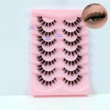 7pcs/Set Transparent Band False Eyelashes, Natural Eyelashes, Cat-Eye Lashes