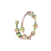 Bague anti-anxiété Bague perles Bagues pour femmes hommes Bague en acier inoxydable Spinner Spiral Simulé Librement Anti Stress Bague Fidget Cadeaux de fête Bijoux