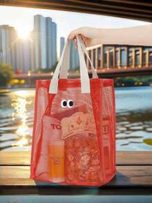 网眼镂空沙滩包 跨境旅行沙滩包收纳袋 手持可爱户外洗漱游泳包 网眼收纳袋旅行包 轻便镂空购物袋 适用于超市 沙滩 洗漱用品 多功能收纳袋 方便携带 - 如圖片 - 查看 8