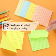 Mr. Pen- Lined Sticky Notes 3x3, 6 Pads, 45 Sheet/Pads, Pastel Colors, Sticky Notes With Lines