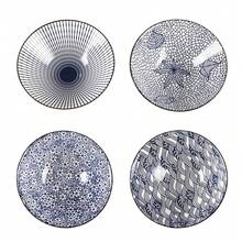 2/4 件套日式陶瓷饭碗，8 英寸，2/4 件套，陶瓷拉面碗，适用于微波炉和洗碗机，椭圆形，适合面条、汤、沙拉 - 非常适合厨房和餐厅、学校用品