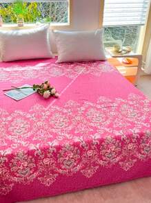 1pc Soft Skin-Friendly Printed Bedsheet, Modern Rectangular Fashion Minimalist Design For Children, Double Bed, Available In Multiple Sizes, Suitable For Bedroom Use Year-Round