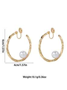 2 件夸张双层可旋转大圆圈夹式耳环，金属氛围蚊香板无耳洞耳环 - clip - 查看 8