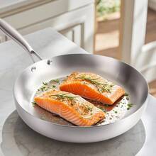 High Quality Three-Layer Stainless Steel Frying Pans, Deep Frying Pans, Uncoated Non Stick Frying Pans, Household Frying Pans, Electromagnetic Cooking Pans, Dishwashers, And Ovens Are Safe, Fast, And Evenly Heated, With Heavy-Duty Detachable Handles