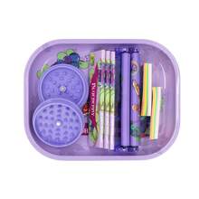 8pcs Tray Set, Including 18*14cm Metal Cigarette Tray, 110mm Portable Plastic Bonil Machine, Filter 2pcs, 110mm Fruit Roll Paper 3pcs, Plastic Grinder, Gifts For Friends, Holiday Gifts,  Mother's Day Gifts - 彩色 - 查看 5