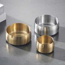 1pc Stainless Steel Ashtray, Durable & Easy To Clean, Available In Multiple Sizes, Suitable For Different Occasions
