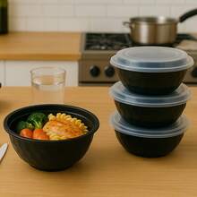 36oz-50Pack Extra-Thick Meal Prep Bowls With Lids, Plastic Containers With Clear Covers For Noodles, Poke Bowl, Salad, Soup - Freezer, Microwave & Dishwasher-Safe - 36oz-50Gói - Xem 4