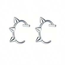 Fashion Cute Clip-On Lip Ring, Faux Piercing Vampire Teeth, Moon Shaped Lip Jewelry