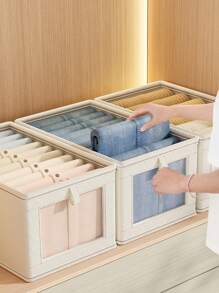 1pc Oxford Cloth Miscellaneous Clothing Storage Box, Dustproof Household Clothing Storage Box, Large Organizing Box With Lid. Clothing Cabinet Storage, Storage, And Organizing Box. Convenient And Practical.