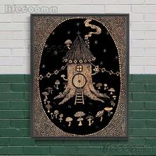Baba Yaga Witch House Abstract Vintage Wall Art Canvas Painting Slavic Forest Witchcraft Cabin Art Poster Gift Optional Frame - Nhiều màu - Xem 62