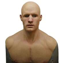 Masque en silicone nouveau visage de vieil homme capuche vieux grand-père accessoires faciaux en latex déguisement complet drôle