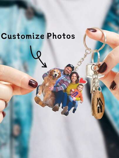 Personalized Photo Keychains, Dog Dad Gifts, Custom Acrylic Charms, Dog Keychains, Pet Photos, Logo Printed Keychains, Family Photo Keychains,Christmas Gifts