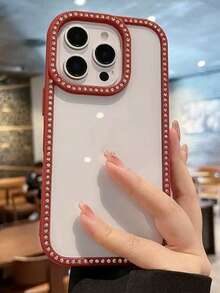 Sequins Smart Phone Protective Case, Fashion Luxury Rhinestone Bumper Bling Shiny Transparent Soft TPU Full Body Shockproof Cover Compatible With IPhone 15/15 ProMax/15 Pro/15 Plus/11/12/13/14/16 ProMax/XS/XR/11 Pro/11 ProMax/12 Pro/12 ProMax/13 Pro/13 ProMax/7 Plus/14 Pro/14 ProMax/14 Plus/16 Pro/16 Plus/7 Plus/8 Plus/8/SE2, Available In Pink, White, Blue, Black, Red Waterproof Anti-Fall Scratch Resistant - Burgundy - View 8
