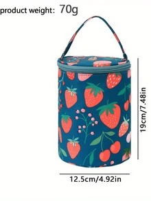 1pc Small Size Yarn Storage Tote Bag, Short Perforated Yarn Storage Bucket, Round Crochet Woven Bag, DIY Accessory Organizer Bag, Convenient For Storing Crochet Hooks, Yarn And Other Knitting Tools (Multiple Styles Available), Art Supplies - Multicolor - View 14