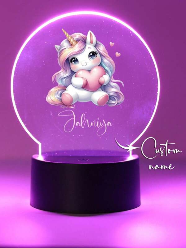 1pc Customized Back-To-School Personalized Name Night Lights, Girlism Unicorn And Little Girl Birthday Gifts, Customized Friend Gifts, Customized Bedroom Decorations, Customized, Customized Night Lights, Valentine's Day Gifts, Christmas Gifts, Back-To-School Supplies, Back-To-School Season And Graduation Season Gifts, Room Decorations, Multi-Functional, Ornamental, Letter, Stylish, Modern, Colorful, Cute, Adorable, Casual, Custom, Personalised, Unique, Customized, Ideal Gifts For Her,Multi-Functional,Ornamental,Letter,Stylish,Modern,Colorful,Cute,Adorable,Casual,Custom,Personalised,Unique,Customized,Ideal Gifts For Him,Ideal Gifts For Her,Customized Kids Room Light