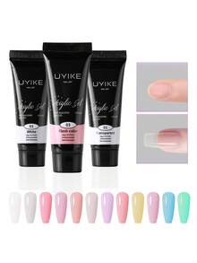 1 pieza Pegamento de gel de extensión de uñas de color de 0.510z para realce de uñas con diseños de uñas, de larga duración y fácil de usar, gel constructor de manicura de salón para mujeres, opciones de multicolor