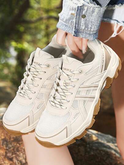 Women's Hiking Shoes, Outdoor Trekking Shoes, Thick Sole Wear-Resistant Trail Running Sneakers, Casual Workout Shoes