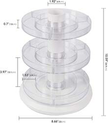 J JACKCUBE DESIGN Acrylic Rotating Nail Polish Display Stand Spinning Rack Holds 69 - 117 Bottles, 3 Tier Storage Holder Organizer Nail Polish, Makeup, Essential Oil And More - MK548B - 三層 - 查看 6