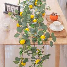 柠檬雏菊桉树风格，适合春夏季装饰、情人节装饰、母亲节礼物、房间装饰、办公室装饰、卧室装饰、婚礼装饰、桌面中心装饰、家具装饰、楼梯装饰、秋季装饰、秋季