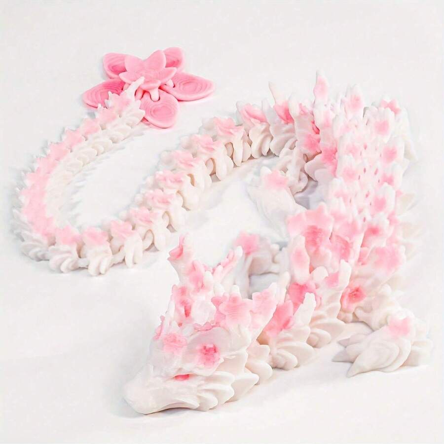 1pc 3D Printed Cherry Crystal Dragon, A Dragon Model With Movable Joints-Decorative Fantasy Dragon, Suitable For Display, Collection And Unique Gifts. - Multicolor - View 1