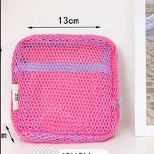 1 件多巴胺彩色网状豆腐形状多功能包，大容量便携式旅行收纳小化妆包，口红收纳袋，卫生巾架，高品质整洁收纳，时尚百搭配饰 - 彩色 - 查看 1